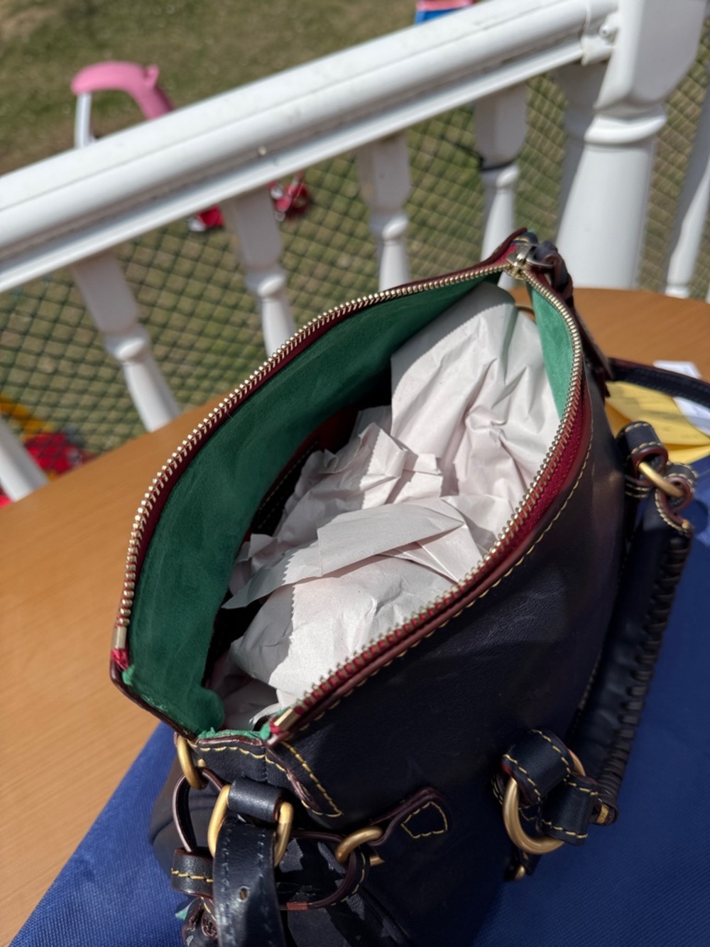 Dooney and Bourke Florentine Mini Satchel Navy EUC - Picture 6 of 14